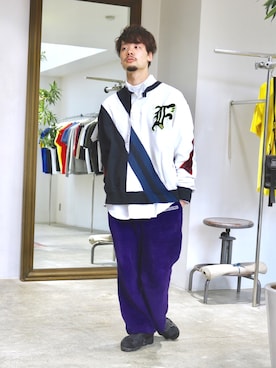 「JOHN LAWRENCE SULLIVAN」｜「アイテム（スウェット）」を使った、Yさん（メンズ・169cm）の春コーディネート
