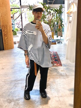 「DRESSEDUNDRESSED（ドレスドアンドレスド）のアイテム（帽子）」を使った、Yさん（メンズ・169cm）の春コーディネート