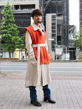「マルジェラ」｜「アイテム（その他アウター）」を使った、Yさん（メンズ・169cm）の夏コーディネート