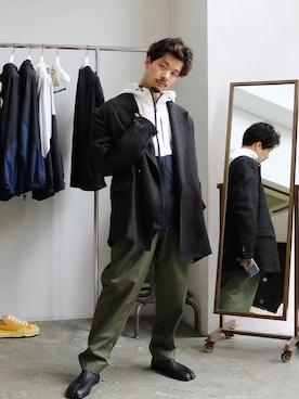 「ナイロンパーカー」｜「アイテム（スリッポン）」を使った、Yさん（メンズ・169cm）の春コーディネート