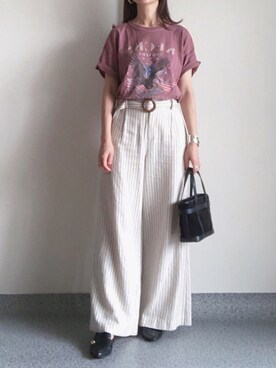 「Factor=（ファクターイコール）のアイテム（トップス）」を使った、K.mさん（レディース・165cm）の夏コーディネート