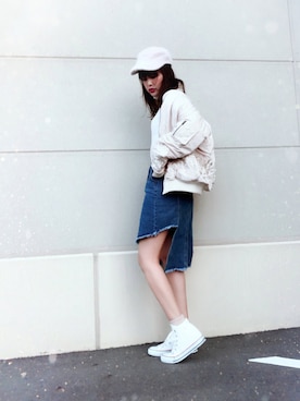 「リルリリー」｜「アイテム（ブルゾン）」を使った、MAYU_TSUKUEさん（レディース・167cm）の冬コーディネート