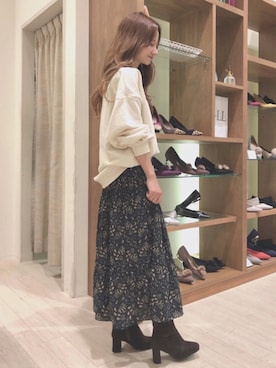 「アイテム（ブーツ、グリーン系）」を使った、ᴷᵁᴹᴵᴷᴼ ᴼᴺᴼさん（レディース・154cm）の秋コーディネート