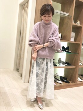「RANDA（ランダ）の3E/ストレスフリー/サイドオープンパンプス（パンプス）」を使った、ᴷᵁᴹᴵᴷᴼ ᴼᴺᴼさん（レディース・154cm）の冬コーディネート