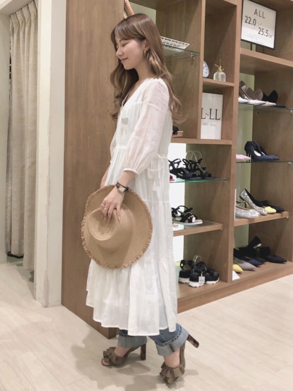 RANDA（ランダ）の「ラッフルデザインべっ甲ヒールサンダル