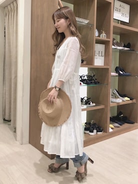 「RANDA（ランダ）のアイテム（チュニック）」を使った、ᴷᵁᴹᴵᴷᴼ ᴼᴺᴼさん（レディース・154cm）の春コーディネート