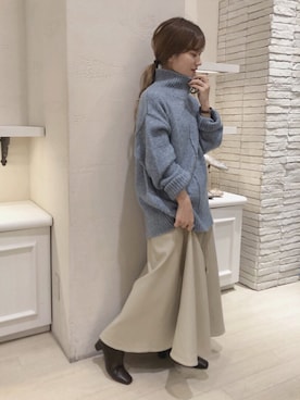 「レザースカート」｜ᴷᵁᴹᴵᴷᴼ ᴼᴺᴼさん（レディース・154cm）の冬コーディネート