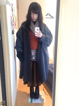「Accessorize（アクセサライズ）のアイテム（クラッチバッグ）」を使った、.^.さん（レディース・165cm）の冬コーディネート