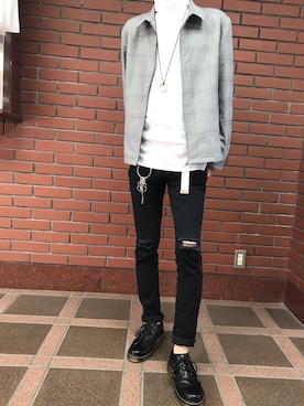 「TIMELY WARNING（タイムリーワーニング）のアイテム（パンツ）」を使った、はやたくさん（メンズ・173cm）の秋コーディネート