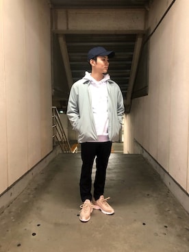 「tk.TAKEO KIKUCHI（ティーケータケオキクチ）のアイテム（帽子）」を使った、NOHARAさん（メンズ・169cm）の春コーディネート
