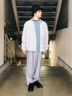 「tk.TAKEO KIKUCHI（ティーケータケオキクチ）のアイテム（帽子）」を使った、NOHARAさん（メンズ・169cm）の春コーディネート