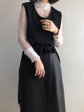「Aco Design（アコデザイン）のアイテム（スカート）」を使った、sakuraさん（レディース・161cm）の冬コーディネート