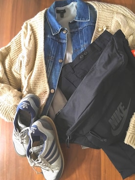 「green（グリーン）のアイテム」を使った、mimiさん（レディース・157cm）の冬コーディネート