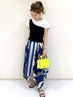 「JEANASIS（ジーナシス）のハコショルダーミニ/830977（ショルダーバッグ）」を使った、柴さん（レディース・155cm）の春コーディネート