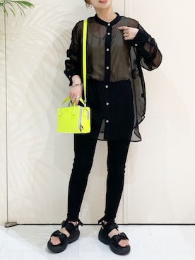 「JEANASIS（ジーナシス）のハコショルダーミニ/830977（ショルダーバッグ）」を使った、柴さん（レディース・155cm）の夏コーディネート