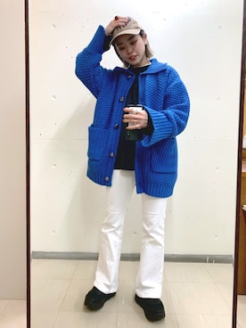 「春めきシューズ」｜「アイテム（その他アウター）」を使った、柴さん（レディース・155cm）の春コーディネート