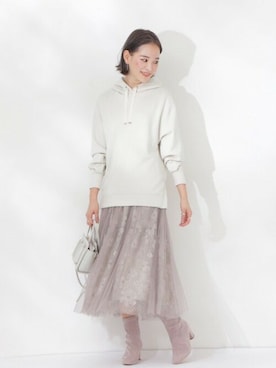 「ピスタチオ」｜「アイテム（スウェット）」を使った、PROPORTION STAFFさん（レディース・162cm）の春コーディネート