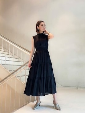 「ノーカラーシャツ」｜「アイテム（ワンピース/ドレス）」を使った、PROPORTION STAFFさん（レディース・162cm）の秋コーディネート