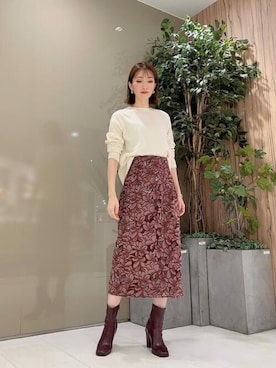 「クルーネックニット」｜PROPORTION STAFFさん（レディース・162cm）の秋コーディネート