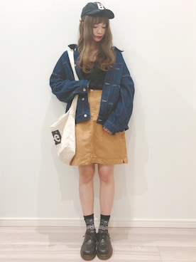 「coca（coca）（コカ）のアイテム（帽子）」を使った、kotori ¨̮さん（レディース・157cm）の秋コーディネート
