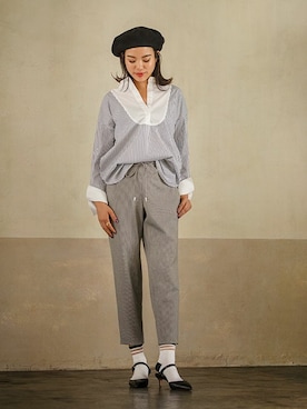 「BANANA REPUBLIC」｜「アイテム（ハンチング/ベレー帽）」を使った、BANANAREPUBLICさん（レディース・160cm）の夏コーディネート
