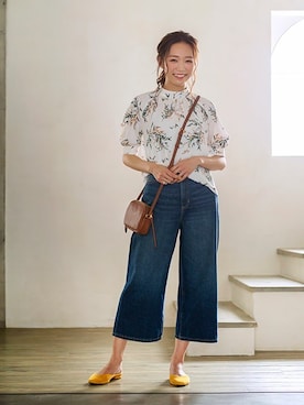 「Banana Republic（バナナリパブリック）のアイテム（ショルダーバッグ）」を使った、BANANAREPUBLICさん（レディース・160cm）の夏コーディネート