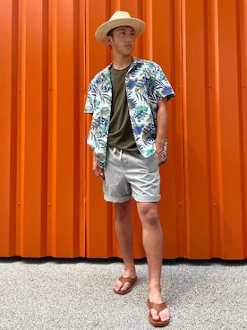 「ボタニカル」｜BANANAREPUBLICさん（メンズ・178cm）の夏コーディネート