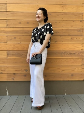 「Banana Republic（バナナリパブリック）のアイテム（ショルダーバッグ）」を使った、BANANAREPUBLICさん（レディース・158cm）の夏コーディネート