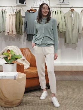 「BANANA REPUBLIC」｜「アイテム（チェスターコート）」を使った、BANANAREPUBLICさん（レディース・165cm）の春コーディネート