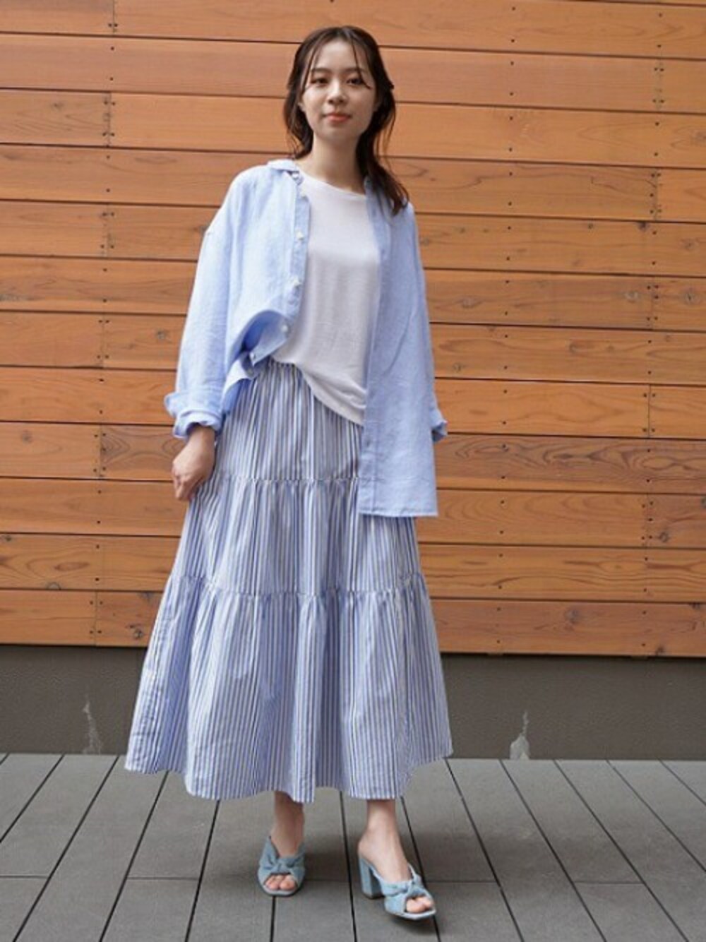 【美品】BANANA REPUBLIC/プリーツロングスカート/ストライプ 美品】BANANA REPUBLIC/プリーツロングスカート/ストライプ