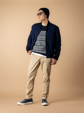 「BANANA REPUBLIC」｜「アイテム（ブルゾン）」を使った、BANANAREPUBLICさん（メンズ・173cm）の冬コーディネート