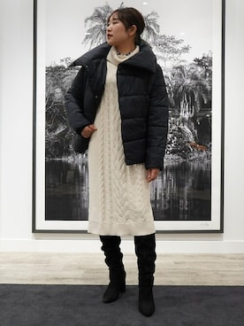 「BANANA REPUBLIC」｜「アイテム（ダウンジャケット/コート）」を使った、BANANAREPUBLICさん（レディース・160cm）の冬コーディネート