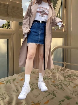 「SpRay（スプレイ）のアイテム（トレンチコート）」を使った、𝘺𝘶𝘪𝘵𝘢さん（レディース・156cm）の春コーディネート