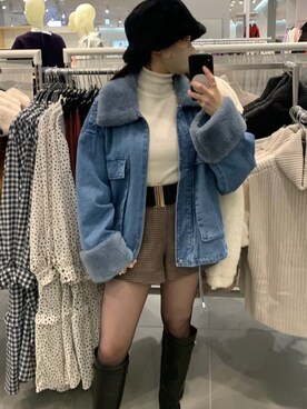 「H&M（エイチ・アンド・エム）のアイテム（ブルゾン）」を使った、𝘺𝘶𝘪𝘵𝘢さん（レディース・157cm）の秋コーディネート