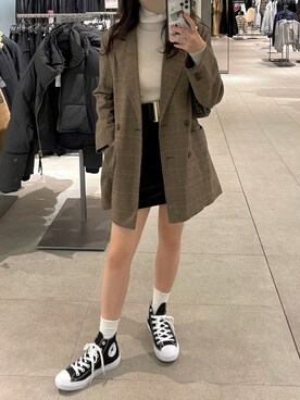 「H&M（エイチ・アンド・エム）のアイテム（スカート）」を使った、𝘺𝘶𝘪𝘵𝘢さん（レディース・157cm）の冬コーディネート