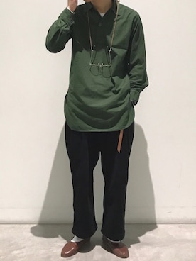 「Hender Scheme（エンダースキーマ）のアイテム（スリッポン）」を使った、kanayamataiseiさん（メンズ・178cm）の秋コーディネート