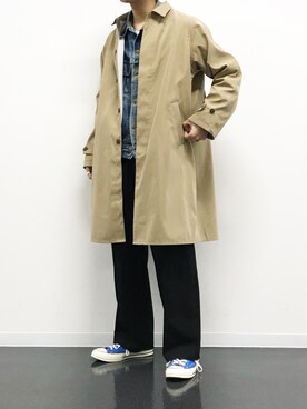 「SENSE OF PLACE by URBAN RESEARCH（センスオブプレイスバイアーバンリサーチ）のアイテム（ステンカラーコート）」を使った、kanayamataiseiさん（メンズ・178cm）の冬コーディネート