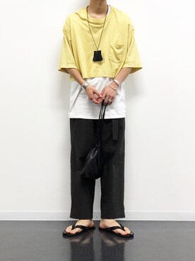 kanayamataiseiさんの「エクストラルーズTシャツ(5分袖)」を使ったコーディネート