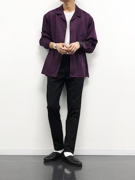 「羽織り」｜「アイテム（スリッポン）」を使った、kanayamataiseiさん（メンズ・178cm）の夏コーディネート
