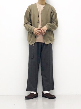 「羽織り」｜「アイテム（スリッポン）」を使った、kanayamataiseiさん（メンズ・178cm）の春コーディネート