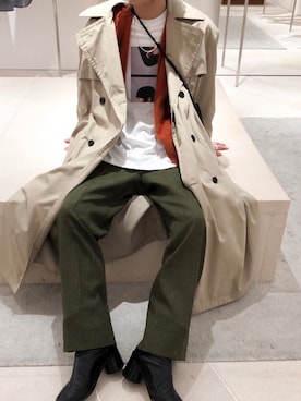 「Graphpaper（グラフペーパー）のアイテム（カーディガン/ボレロ）」を使った、kanayamataiseiさん（メンズ・178cm）の春コーディネート