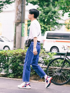 「Graphpaper（グラフペーパー）のアイテム（Tシャツ/カットソー）」を使った、kanayamataiseiさん（メンズ・178cm）の夏コーディネート