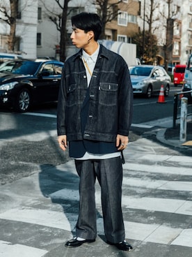 「Graphpaper（グラフペーパー）のアイテム（ジャケット/アウター）」を使った、kanayamataiseiさん（メンズ・177cm）の冬コーディネート
