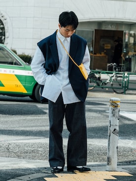 「DIGAWEL（ディガウェル）のアイテム」を使った、kanayamataiseiさん（メンズ・177cm）の冬コーディネート