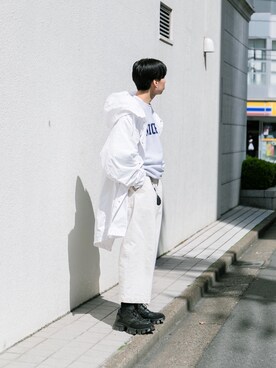 「STUDIO NICHOLSON（スタジオニコルソン）の＜STUDIO NICHOLSON（スタジオ ニコルソン）＞ VOLUME PT（その他パンツ）」を使った、kanayamataiseiさん（メンズ・177cm）の春コーディネート