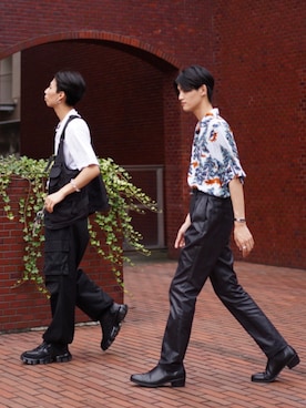 「JOHN LAWRENCE SULLIVAN（ジョンローレンスサリバン）のアイテム（パンツ）」を使った、kanayamataiseiさん（メンズ・177cm）の夏コーディネート