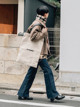 「HED MAYNER（ヘドメイナー）のアイテム（ジャケット/アウター）」を使った、kanayamataiseiさん（メンズ・177cm）の冬コーディネート