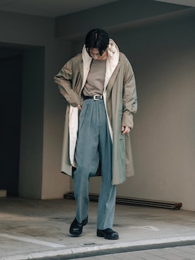 「フードコート」｜「アイテム（その他）」を使った、kanayamataiseiさん（メンズ・177cm）の冬コーディネート
