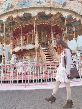 「CECIL McBEE（セシルマクビー）のアイテム（ライダースジャケット）」を使った、yuumiさん（レディース・158cm）の春コーディネート