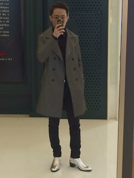 「Saint Laurent」｜「アイテム（トレンチコート）」を使った、Shawn0415さん（メンズ・165cm）の春コーディネート